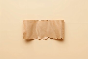 Torn movie ticket stub on light neutral background  