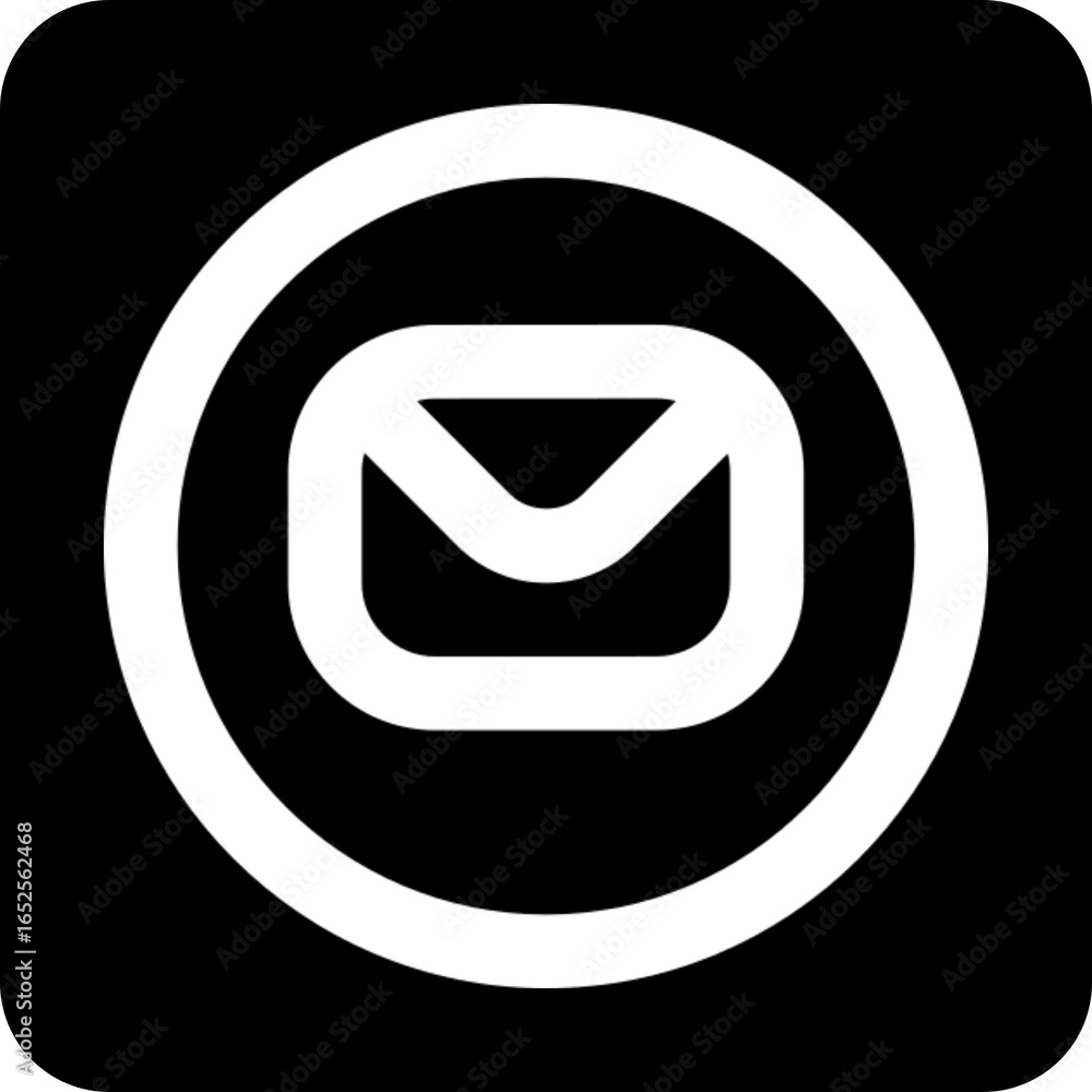 Poster circular envelope icon for email and messages