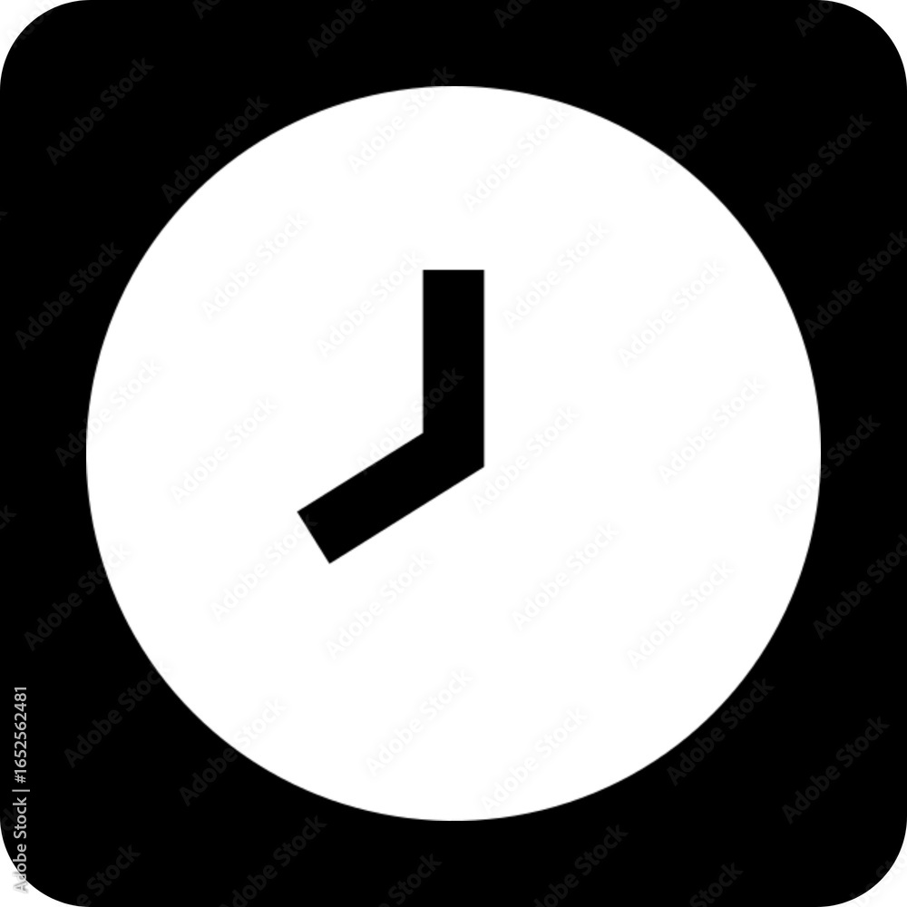 Poster simple clock icon for timing applications