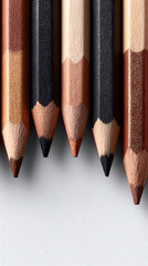 colored pencils,sharp pencil tips,assorted pencil colors,pencils in a row,artistic tools,office supplies,school supplies,close-up shot,minimalist background
