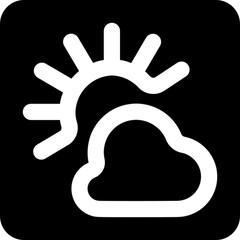 Cloud with sun icon for weather forecasts
