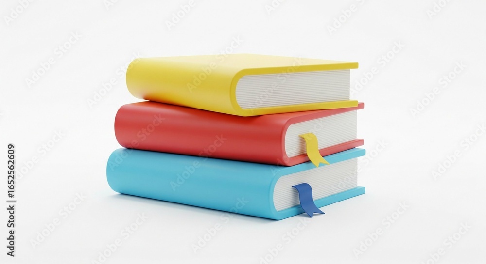 Poster A Stack of Colorful Books for Education and Knowledge Visualization Study Resource