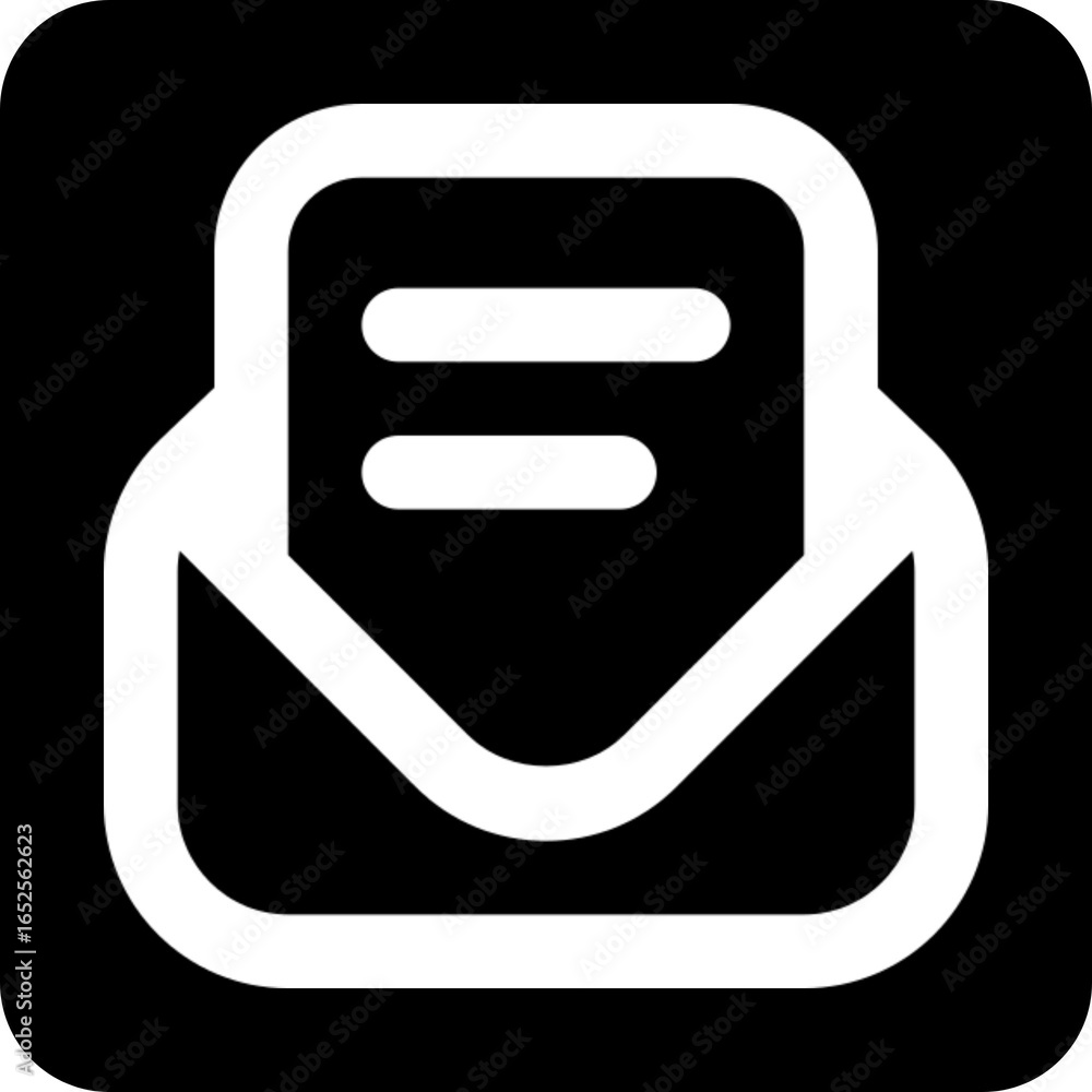 Aufkleber open envelope with text icon for mail