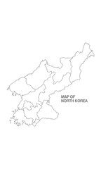 White background of North Korea map with line art design