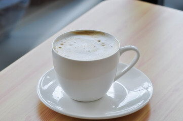 hot cofffee, cappuccino coffee or latte coffee or flat white