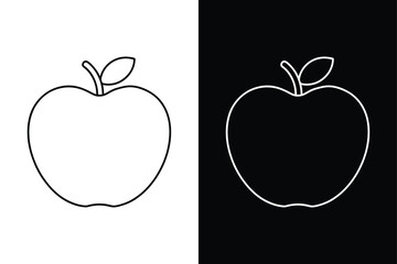 Fototapeta premium Clean Apple Line Drawing. Simple Outline Icon for Graphic Design