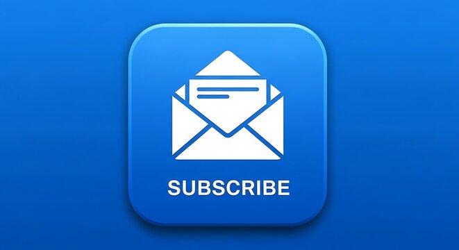Subscribe Button with Email Icon on Blue Background