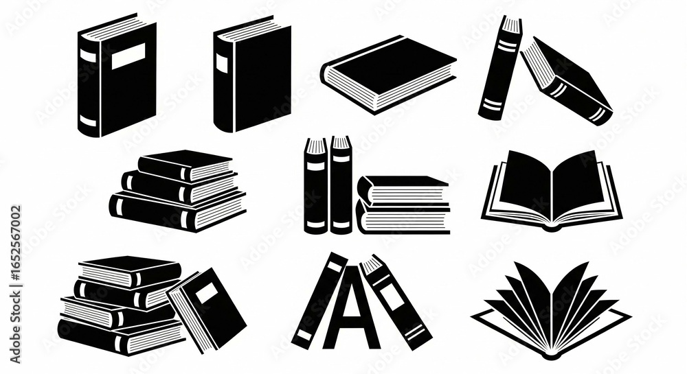 Poster Varied book illustrations showcase the importance of reading and knowledge access