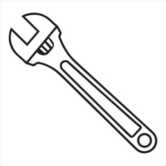 Obraz premium adjustable wrench tool vector art