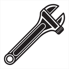 Obraz premium adjustable wrench tool vector art