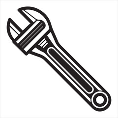 adjustable wrench tool vector art