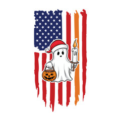 Demonic Christmas Flag - Terrifying Festive SVG Files, christmas horror, nightmare flag, krampus vector, bloody santa, demonic holiday, slaughter bells