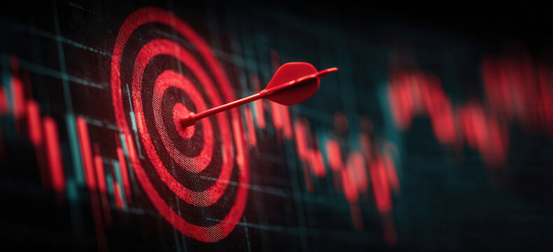 Insightful market analysis featuring three dynamic arrows indicating trends in a vibrant stock exchange backdrop