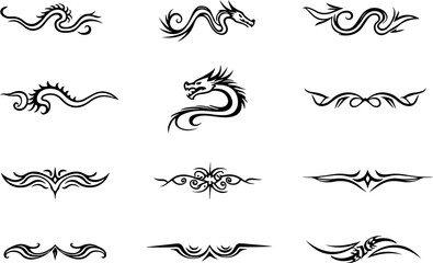 Dragon Tribal Tattoo Design Collection