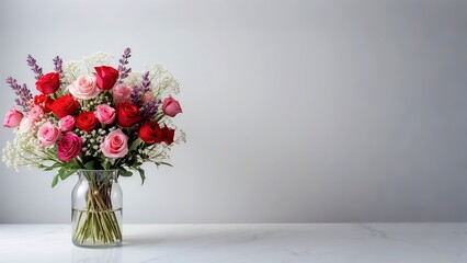 a bouquet of flowers in a vase, the concept of empty space