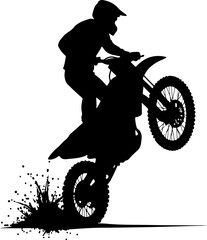 Fototapeta premium Dirt Bike Rider Silhouette Design
