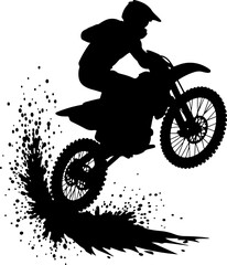 Fototapeta premium Dirt Bike Rider Silhouette Design