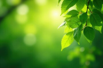 Obraz premium Deep green bokeh, dappled sunlight through leaves, backdrop, nature, soft