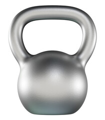 Kettlebell fitness weight, blank heavy cast iron powerlifting equipment, painted black, isolated on white background. 3D illustration