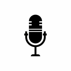 Fototapeta premium Black Microphone Icon Vector Isolated on White 