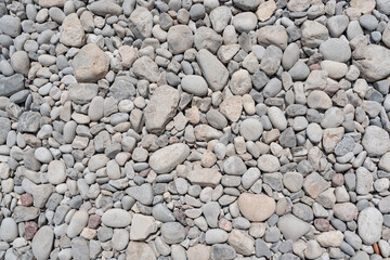 Pebbles on the beach of Adriatic sea in Montenegro