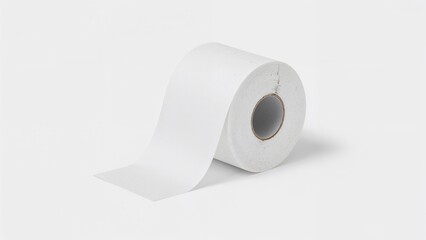 Solo toilet paper roll waving on a plain white background with clipping path