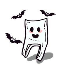 Plastic Bag Ghost, Halloween Clipset