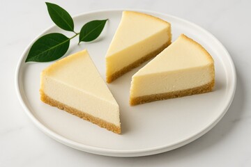 Delicious cheesecake portions presented on a simple white plate