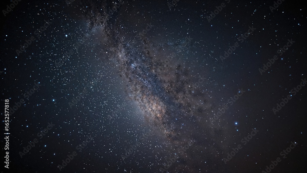 Aufkleber cosmic scene at night displays noise and blur resulting from camera settings including high iso and 