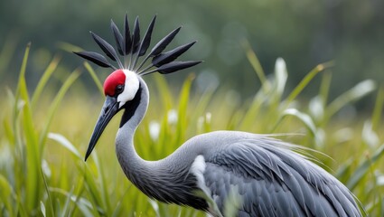 Fototapeta premium Bird with a Grey Crowned Appearance