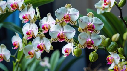A unique and refined fragrance is emitted by the orchid flowers