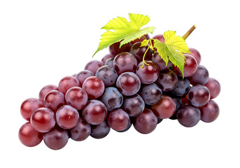 Fototapeta premium Hyper-Realistic 3D Purple Grapes PNG, Ultra HD 4K Food Rendering on White, Fresh Natural Grape Bunch with Leaves, Photorealistic Fruit Isolated, Premium Culinary Graphic for Marketing