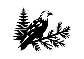 Naklejka premium Eagle Geometric Hand Drawn Natural Illustration Vector Isolated by AZ for Books, Arts, Design and Decoration Graphic Asset