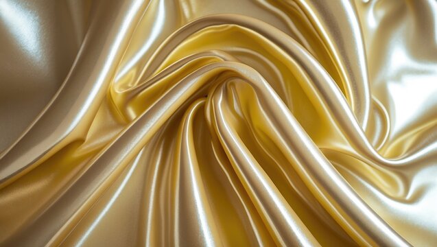 Shiny beige fabric made of synthetic or polyester fibers, ideal for sewing festive outfits and garments, featuring a sophisticated background