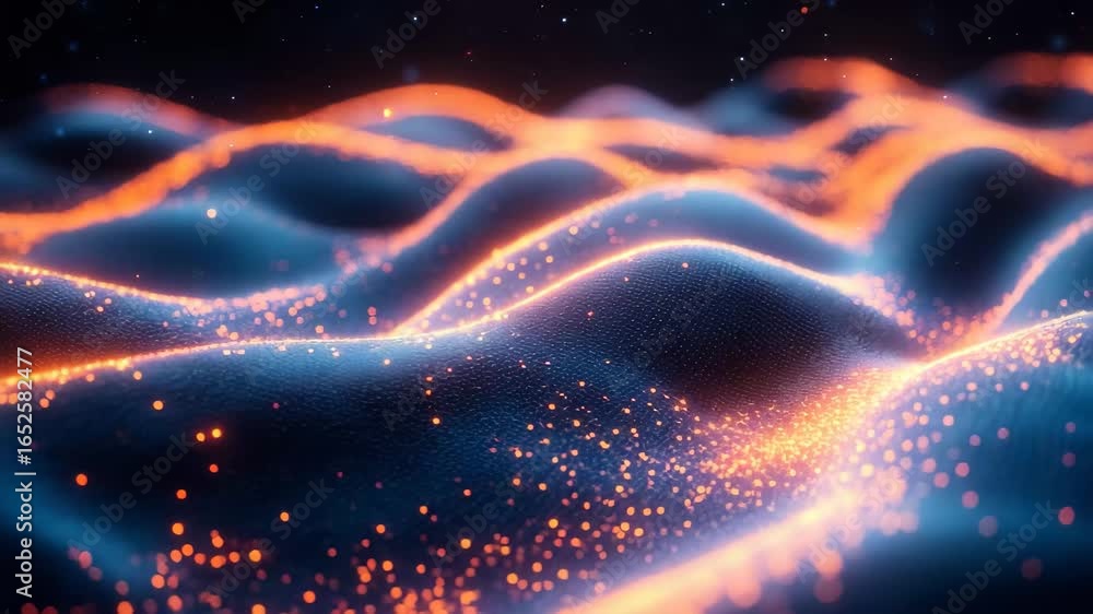 Poster explore a captivating digital realm where waves of radiant light undulate in mesmerizing patterns. t