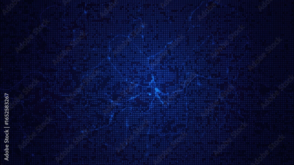 Aufkleber an abstract tech network pattern with varying dark blue colors, creating an intense and energetic vi