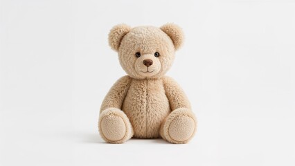 Obraz premium Soft toy bear created through 3D printing, shown isolated on white