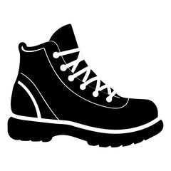 Hiking Boot vector clean black silhouette design white background