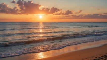 Fototapeta premium Evening sky as the sun dips into the ocean