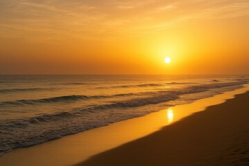 Dawn breaking over the expansive Atlantic Sea