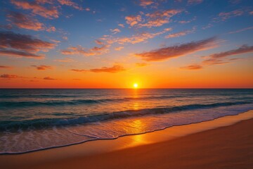 Fototapeta premium Early dawn at the coastal retreat for vacation