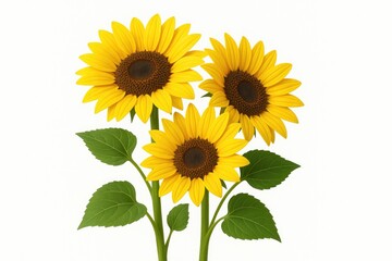 Obraz premium Artificial Sunflower Model Crafted from Plastic on a White Backdrop with Clipping Path