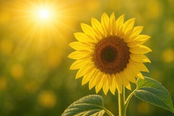 Obraz premium Sunlight-inspired abstract artwork featuring a sunflower motif