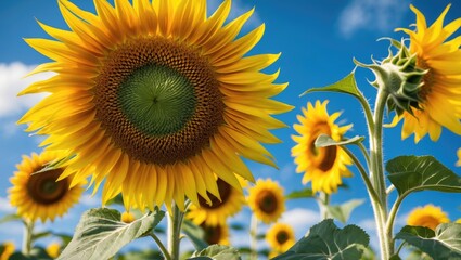 Macro shot of a sunflower flower