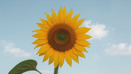 Naklejka premium Organic sunflower in full bloom as a backdrop for artists