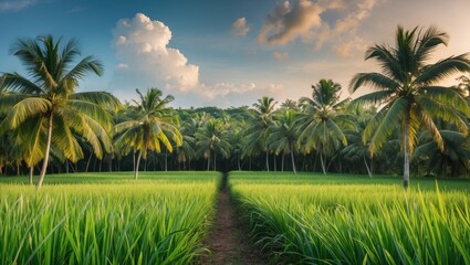 Obraz premium Cultivation of sugarcane in tropical climates of Asia