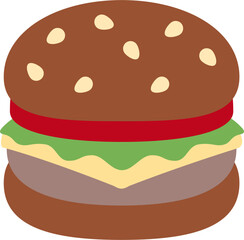 vector illustration of hamburger on a white background