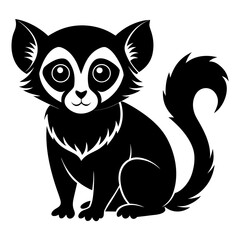 Loris vector clean black silhouette design white background