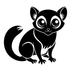 Loris vector clean black silhouette design white background