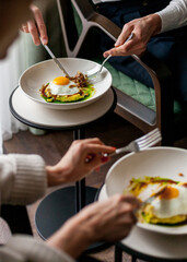 breakfast at the hotel in a romantic setting